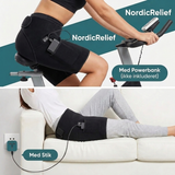 NordicRelief Lyske og hofte varmer — 3-i-1 Varme, Massage & Rødlysterapi